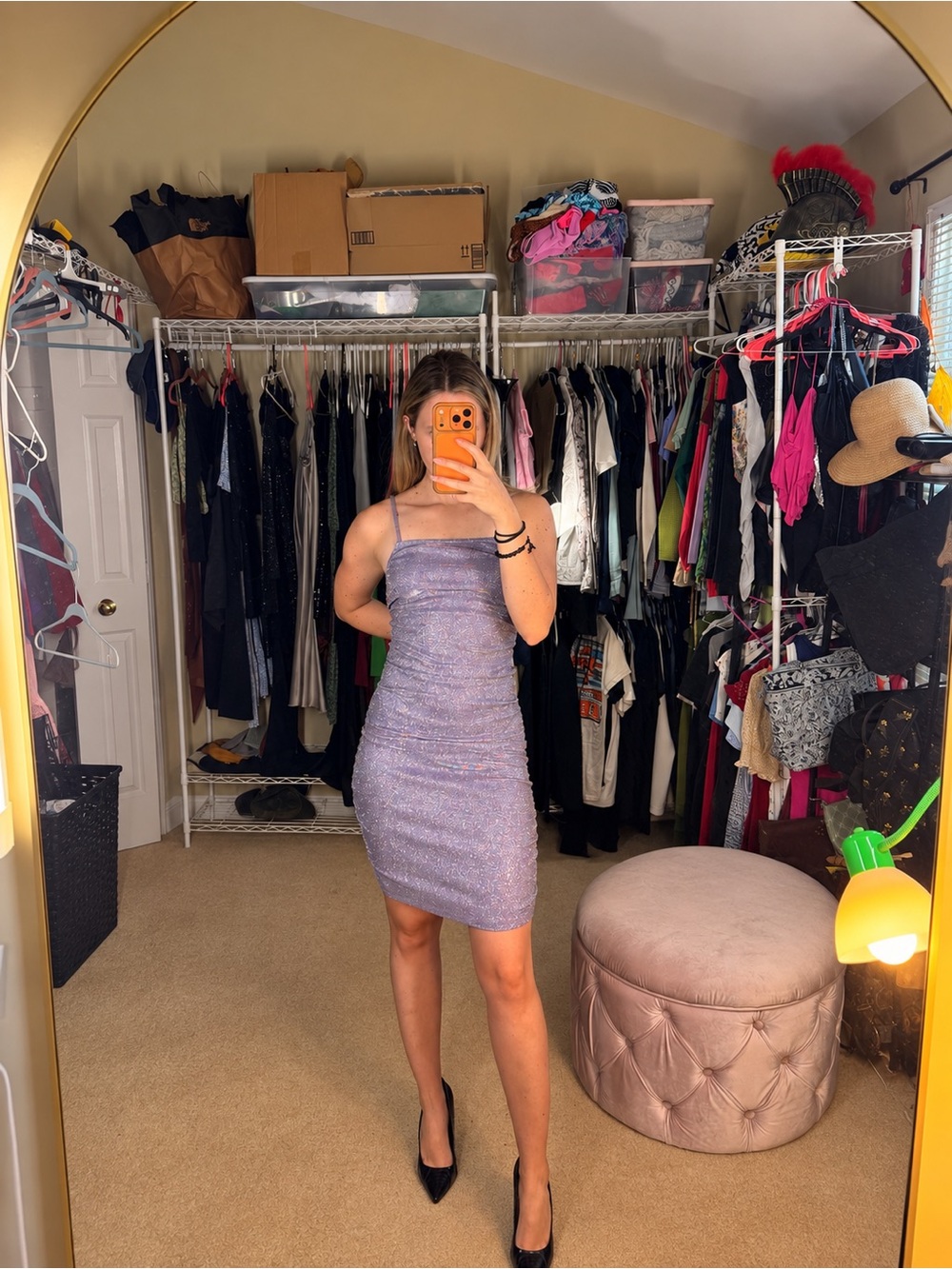 DIVIDED by H&M Lavender Metallic Glitter Mini Dress – Size S